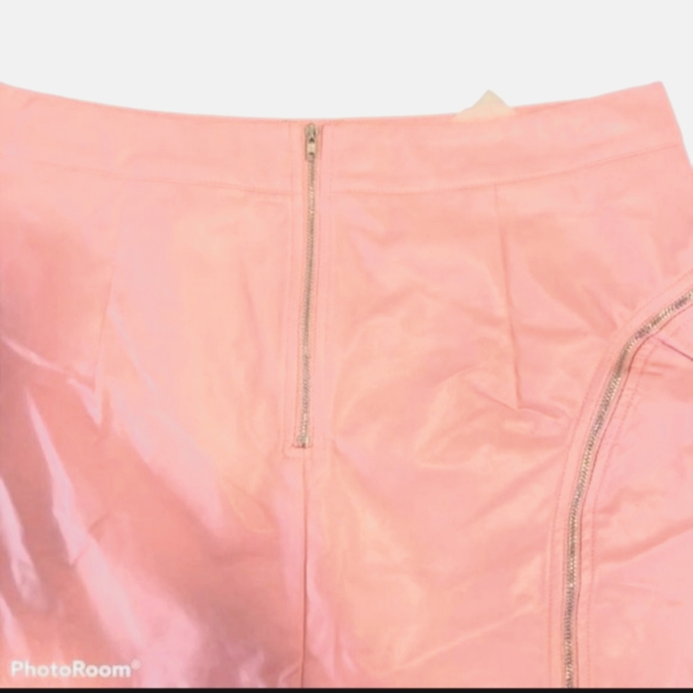 NWT Fashion Nova Women's Light Pink Leather Skirt, 1X - Picture 5 of 5